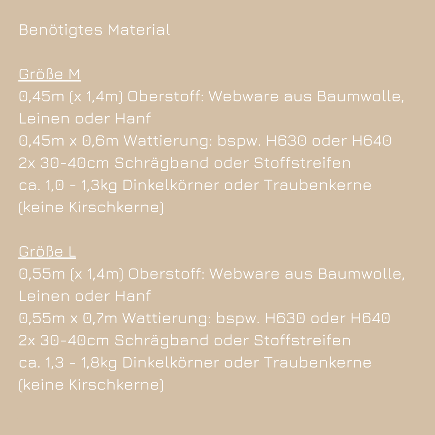 Nackenkissen / Körnerkissen / Wärmekissen - PDF Schnittmuster