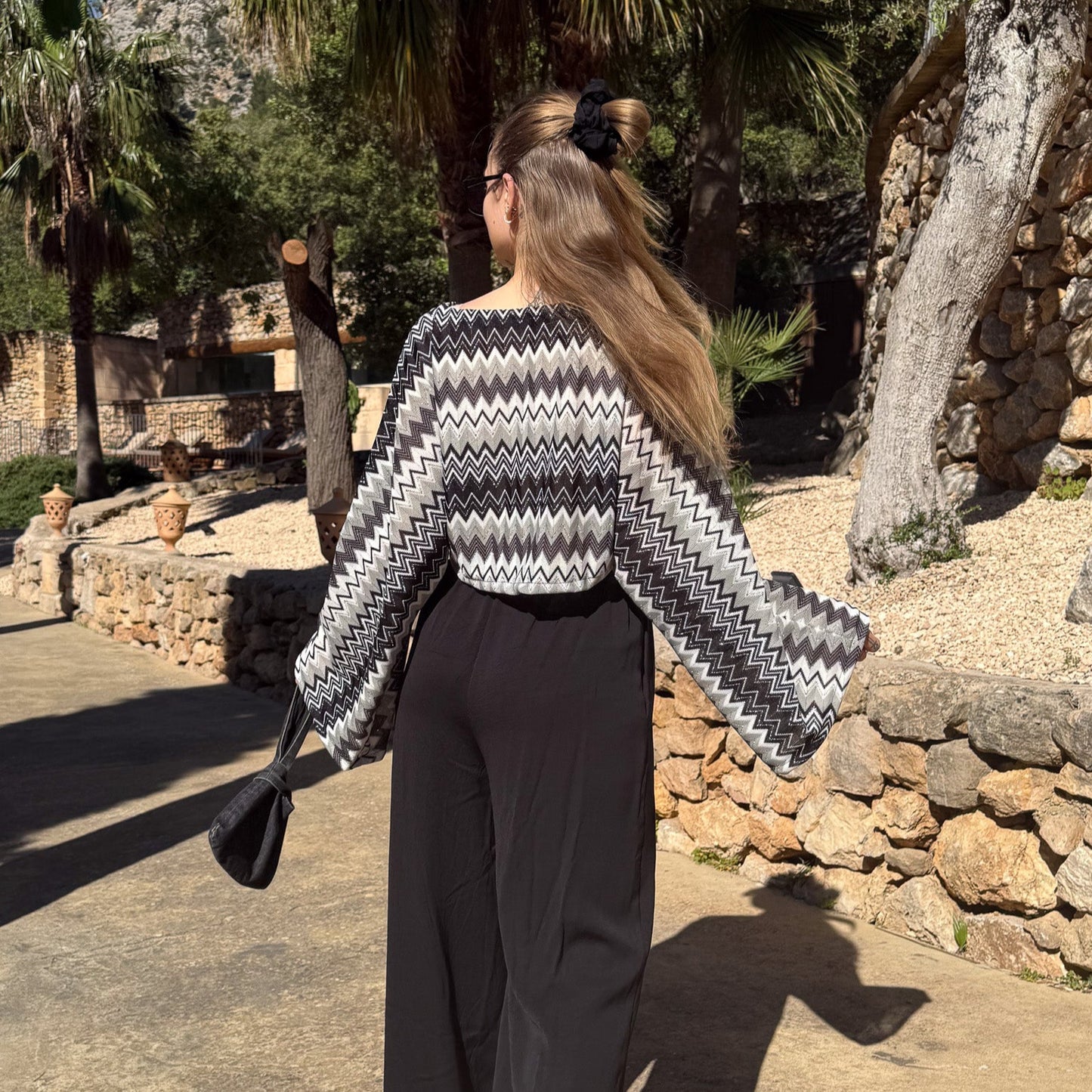 Zickzack Boho Bluse von hinten.