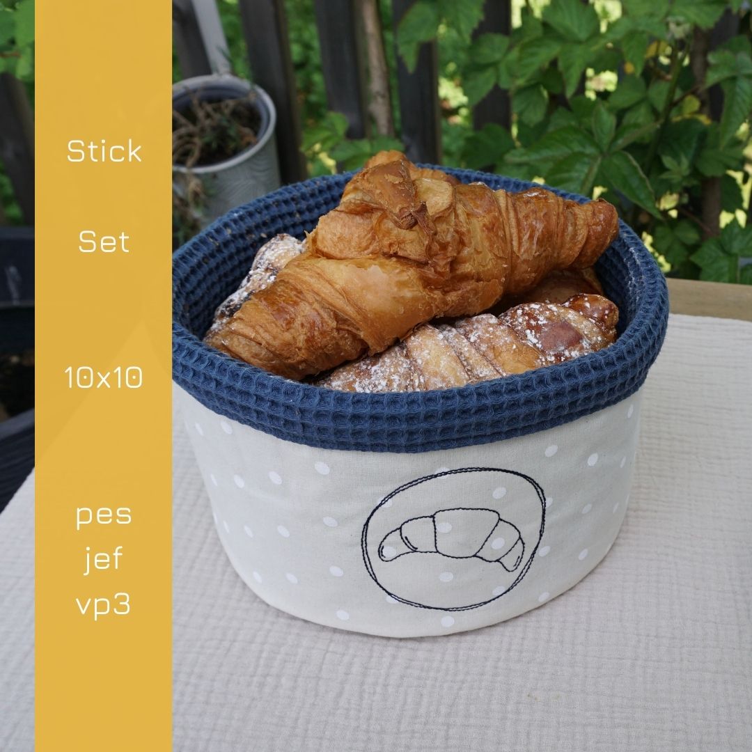 Croissant bonjour - Stickdatei