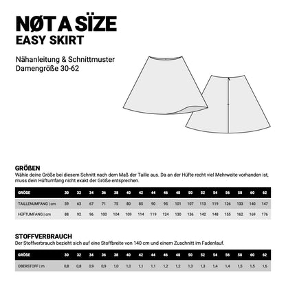 Easy Skirt: Kurzer Rock Gr. 30-62 - PDF Schnittmuster