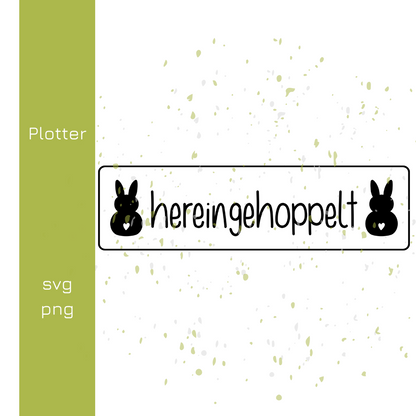 Plotterdatei für ein österliches Türschild mit Plotterformateninfos.